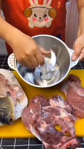 Blender Daging Choper Portable 2in1 4 Mata Pisau Stainles steel