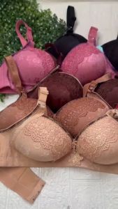 3pcs Paket Hemat BH Bra Brukat Tanpa Kawat Busa Standar Cup Jumbo Size 36 38 40 42 44 46