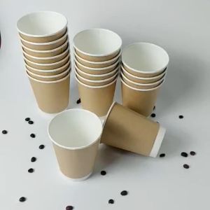 50 Cốc giấy Kraft 2 lớp 240ml - 8oz Ly giấy cao cấp NHẬP KHẨU HÀN QUỐC
