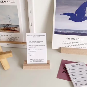 20 Wooden Card Holder Solid Wood Photo Card Clip Stable Base One Card Get The Table Home Decoration