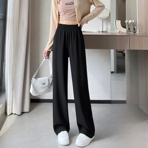 JIANGLU | High Waist Drapey Loose Straight Leg Pants