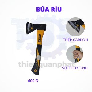 Búa rìu đa năng cao cấp thép carbon Tolsen 25053 tay cầm sợi thủy tinh cứu hộ thoát hiểm làm vườn chặt cây bổ củi