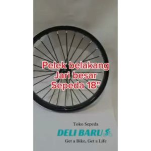 Pelek jadi model JARI BESAR 10G BELAKANG Wheelset ukuran 18 Velg besi warna hitam sepeda anak ukuran 18"
