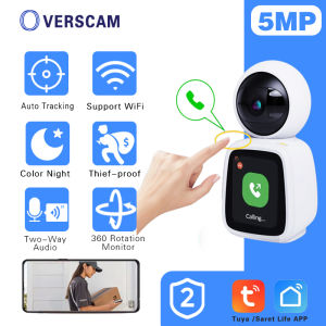 OVERSCAM 5MP Smart Bulb Security Camera | 360° PTZ Auto Tracking | Color Night Vision | 2-Way Talk | Tuya/Smart Life App | E27 Light Socket CCTV | Indoor Outdoor WiFi Cam