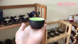 (Bao Bể Vỡ) Set 6 Chén Tử Sa Bát Tràng Lòng Xanh Đẹp