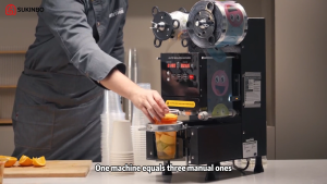 Heavy Duty Automatic Cup Sealer Machine 95mm 90mm 88mm Bubble Tea Sealing Machine Commercial Milk Tea Cup Sealing Machine for 12oz-32oz PP/PET/Paper Cups UK Plug