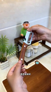 Multifunctional Peeler 3CR13 Stainless Steel Wood Handle Bottle Opener for Kitchen Vegetable Fruit