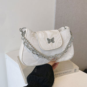 Trendy Butterfly Womens Shoulder Bag Handbag Crossbody Underarm Chain Versatile 2024 New Fashion Small Leather Goods