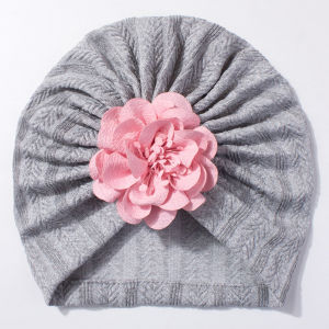 Big Blossom Flower Ribbed Turban Baby Hats Topknot Cotton Cap Toddler Boy Girl Headwraps Bonnet Newborn Beanies Kids Accessories
