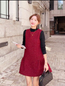 Elegant A-Line Mini Dress Sleeveless High Waist Vintage Style Womens Fashion Spring Autumn Winter Short Skirt without Brand