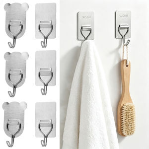 10/20pcs Heavy Duty Sticky Hooks / Waterproof Stainless Steel Wall Hangers / Kitchen Bathroom Organizer Hanger