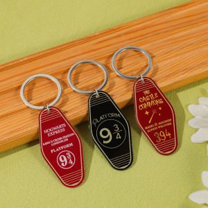 Retro Magic Express Keychains Vintage Hotel Style Alloy Charms for Fantasy Book Fans