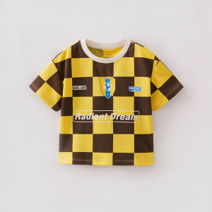 Marc&Janie | Quick-Dry Boys Checkered Short Sleeve T-Shirt