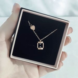 SO SEOUL Eleanor Hourglass Necklace – Rose Gold Chain with Side Heart & CZ Diamond Simulant Charm
