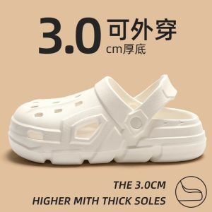 Trendy Mens Summer Outdoor Wear Anti-Slip Odor-Resistant Thick Bottom Slippers Driving Head Cover Sandals Breathable EVA Slip-On