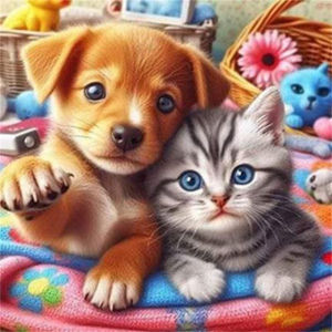 HUACAN 5d Diy Diamond Mosaic Cat Dog Animal Flower Handicrafts Diamond Painting Full Kits Rose Flower Home Decor Gift Art