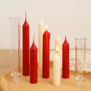 2.2cm Diameter Pointed Cylindrical Long Rod Candle Mold Acrylic Plastic Mould Handmade Candles Making Tool Durable PC Material