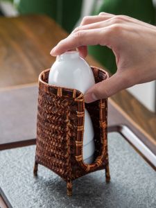 Hộp Đựng Tách Trà Thủ Công Bằng Tre Phong Cách Zen Phụ Kiện Nhà Bếp Hộp Đựng Tách Trà Hộp Đựng Đồ Dùng Pha Trà Trung Quốc