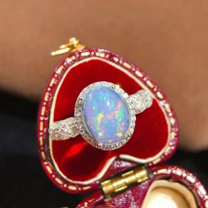 Montagne Jewelry Natural 9x11mm Australian Opal Ring Elegant Design Fine Jewellery 925 Silver Ring