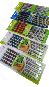 Stainless Steel Chopsticks Set of 5 Pairs 不锈钢筷子五对装 #防滑不锈钢筷子#5对装 #22.5cm