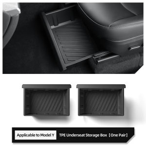 For Tesla Model Y 2024 Under Seat Storage Box Car Accessories Model Y Launch 2025 Drawer Type Organizer Storage Lower Box Tray