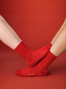 Purcotton | Celebratory Red Cotton Socks 3 Pairs