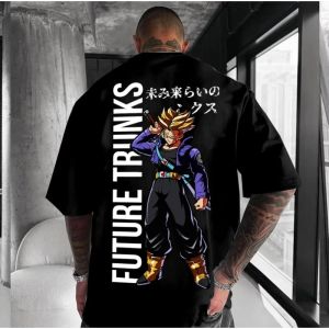 Dragon Ball Anime Printed Mens T-Shirt Summer New American Hip Hop Trendy Versatile Loose Plus Size Parent-Child Casual Top