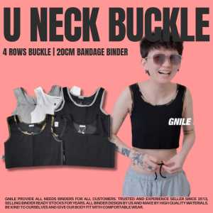 U neck 20cm bandage buckle binder korset dada quick dry comfortable flat chest binder 排扣运动拉链舒适透气绷带束胸内衣