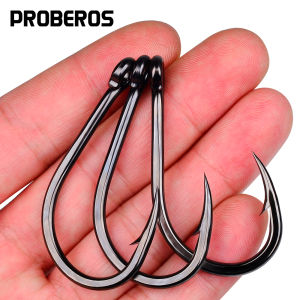 PROBEROS 50 Chiếc Móc Câu Thép Carbon Cao Cấp Có Ngạnh 1/0 # -10/0 #   Phụ Kiện Câu Cá Sharp Tackle Dành Cho Nước Mặn Và Nước Ngọt