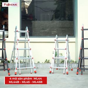 Thang nhôm gấp trượt chữ A 5.1M Nhập Khẩu đa năng chống trượt thang gấp rút 5 bậc có khóa an toàn Multi Purpose Ladder