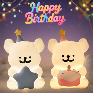 Cute Maltese Night Light Resin Blue Pink Collectible Model Line Dog Action Figure Kids Toy Birthday Gifts Desktop ornament