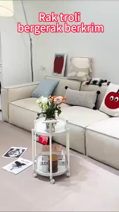 Meja Troli Multifungsi Meja Samping Sofa & Meja Kopi Bergerak Dengan Roda