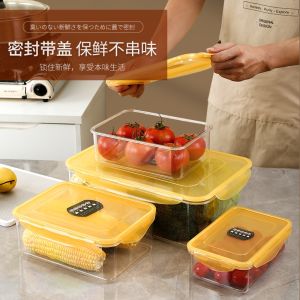 Hộp Đựng Thức Ăn Cho Trẻ Em Bằng Nhựa PC Cấp Thực Phẩm Trong Suốt Có Khóa Kín Dùng Để Bảo Quản Thực Phẩm Trong Tủ Lạnh