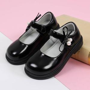 Fashionable Black Performance Shoes Soft Bottom Leather Shoes Spring Autumn New Mary Jane Single Shoes Medium Large Children Students Genuine Leather Shoes
