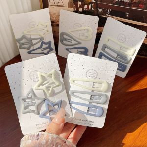 Cute Milk Blue Star Bangs Side BB Clip Womens New 2025 Hair Clip Hair Accessories Forehead Hair Card Korean Style Side Clip