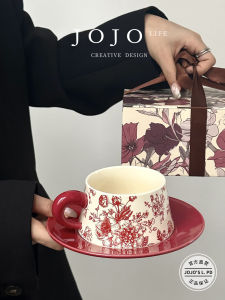 Wedding Coffee Cup And Plate Set for Bridesmaid And Best Friend Retro Style Small Ceramic Cup Heat Resistant Outdoor Use