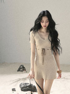 SHAOYEYAN | French Lace Knit Short Sleeve Summer Mini Dress