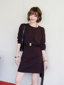MIUCO | Bộ Áo Len và Chân Váy Dây Nơ Cao Waist