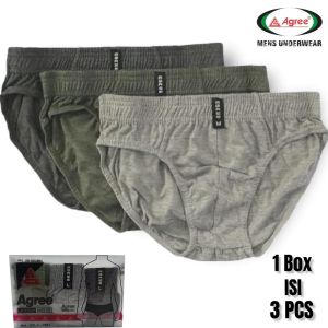 AGREE 7001 & 7002 | Celana Dalam Pria Karet Dalam Set 3 Pcs | CD Cowok Agree | CD Pria | Pakaian Dalam | LATANSA