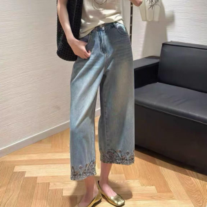 Shalldoer | กางเกงยีนส์ทรงตรงเอวสูงสไตล์ย้อนยุคสำหรับผู้หญิง กางเกงขายาวทรงหลวมบางระบายอากาศได้ดี ทรงขากระบอกเล็ก ฤดูร้อน 2025