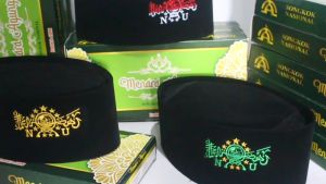 Peci Songkok Kopiah Hitam Motif Logo Nu Ac Bordir Hijau Kuning Tinggi 9 Pria Anak Dan Dewasa