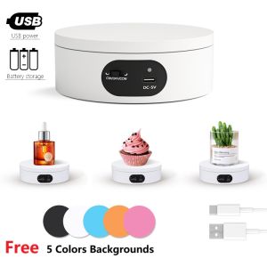 Motorized Rotating Display Stand 5kg Load 360 Degree Electric Rotating Turntable for Photography Products Jewelry 3D Modelwith 5 Colors Backgrounds