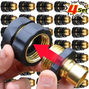 4Sets Garden Hose Quick Connectors Faucet Extender Hose Connection Joint Garden Water Pipe Male Female Kit Irrigation Supply System Fittings