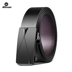Wiresto Fashion Men’s Belt Business Leisure Belt Stylish Automatic Buckle Belt PU Waistband Youth Sports Pant Belt Stylish Simple Nice Waistband Durable Belt