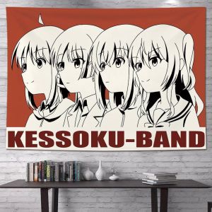 VIKAMA Bocchi Tóc Hồng Ngôi Sao Kính Treo Tường Thảm Kawaii Anime Cô Gái Trang Trí Mềm Mại Polyester Bền Nghệ Thuật Cho Phòng Ngủ Phòng Khách
