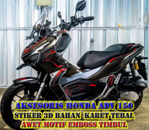 Fullset Motor Honda ADV 150 Cover Bahan Karet Tebal 3D Motif Timbul Emboss Awet Warna Tidak Luntur Aksesoris Variasi Modifikasi Decals Emblem Buat Motor lebih Cakep keren Kece