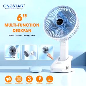 6 " desk fan USB rechargeable portable electric fan multifunctional clip fan handheld fan wall fan