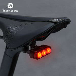 WEST BIKING Bike Taillight IP66 Waterproof Smart Brake Sensing Rear Light Auto Start/Stop LED Cycling Taillight Bike Accessories