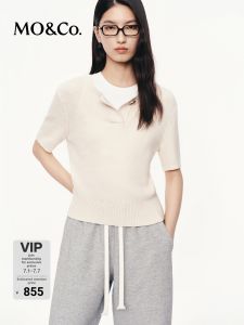 MO&Co. | Autumn Spring Wool Knitted Sweater Short Sleeve Short Style