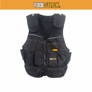 TOOLSTACK TSK-62 Workwear Allround Work Tool Vest Safety Vest with Multi-pockets Zipper Heavy Duty Tool Vest for Electricians